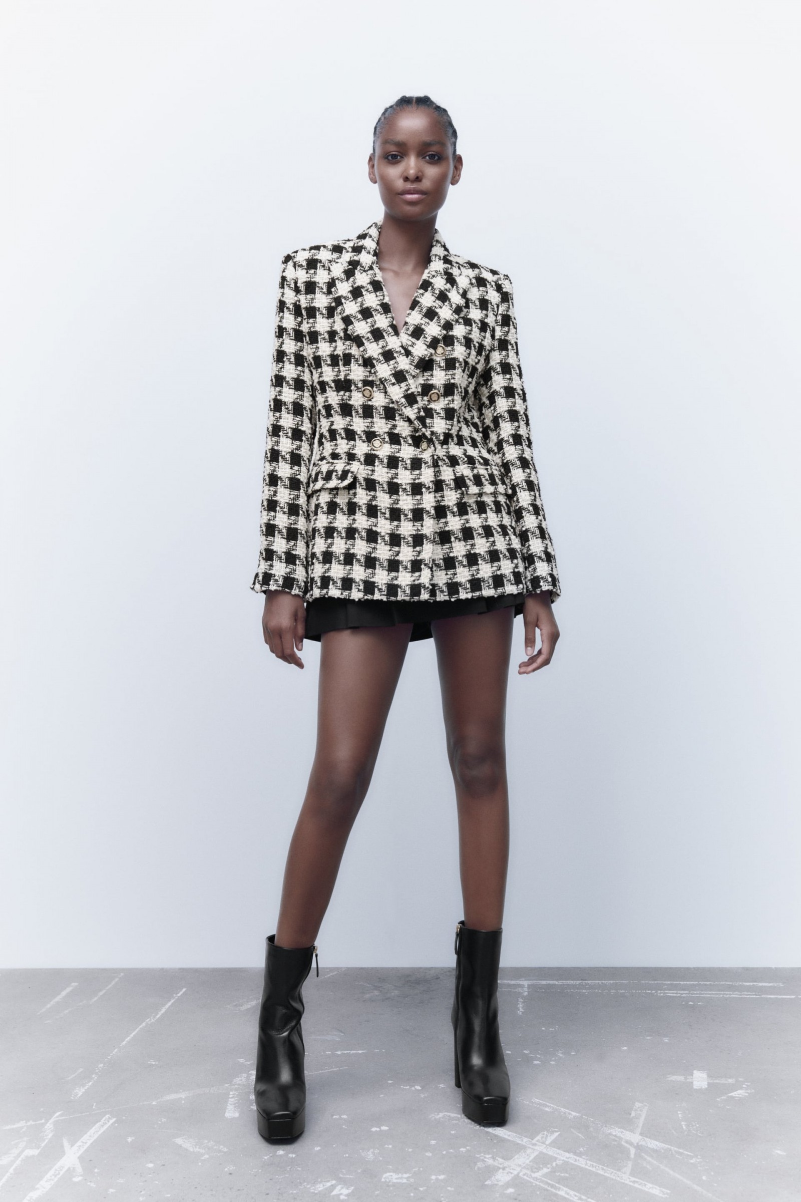 ÁO KHOÁC BLAZER HOẠ TIẾT KẺ CA RÔ KIỂU HOUNDSTOOTH
