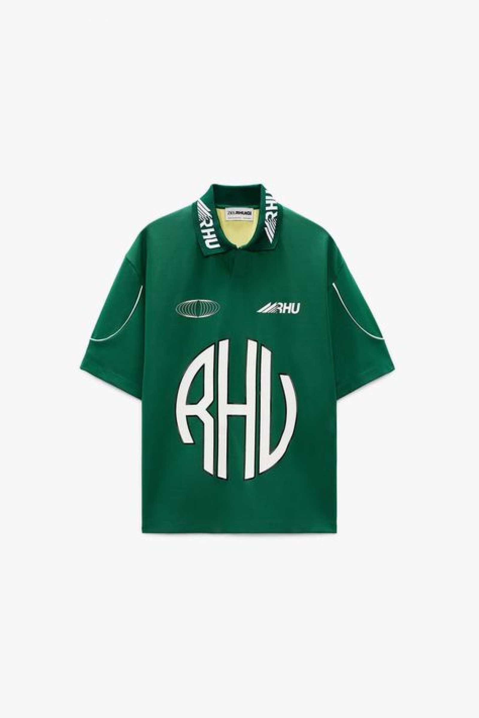 ÁO POLO XANH HOẠ TIẾT TRẮNG