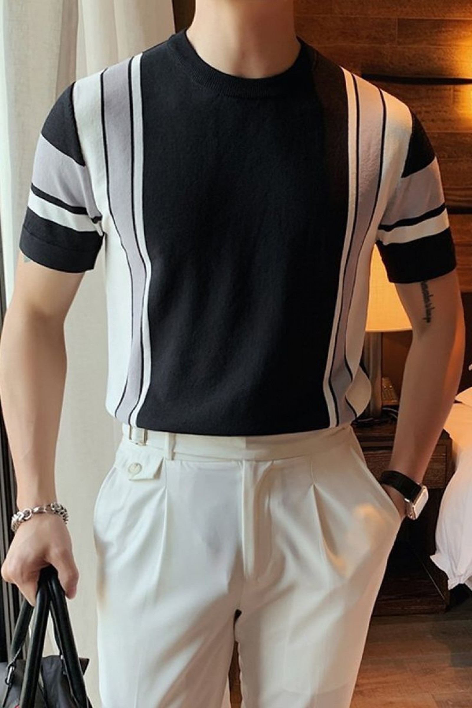 ÁO THUN IN HOẠ TIẾT SỌC NGANG VÀ DỌC